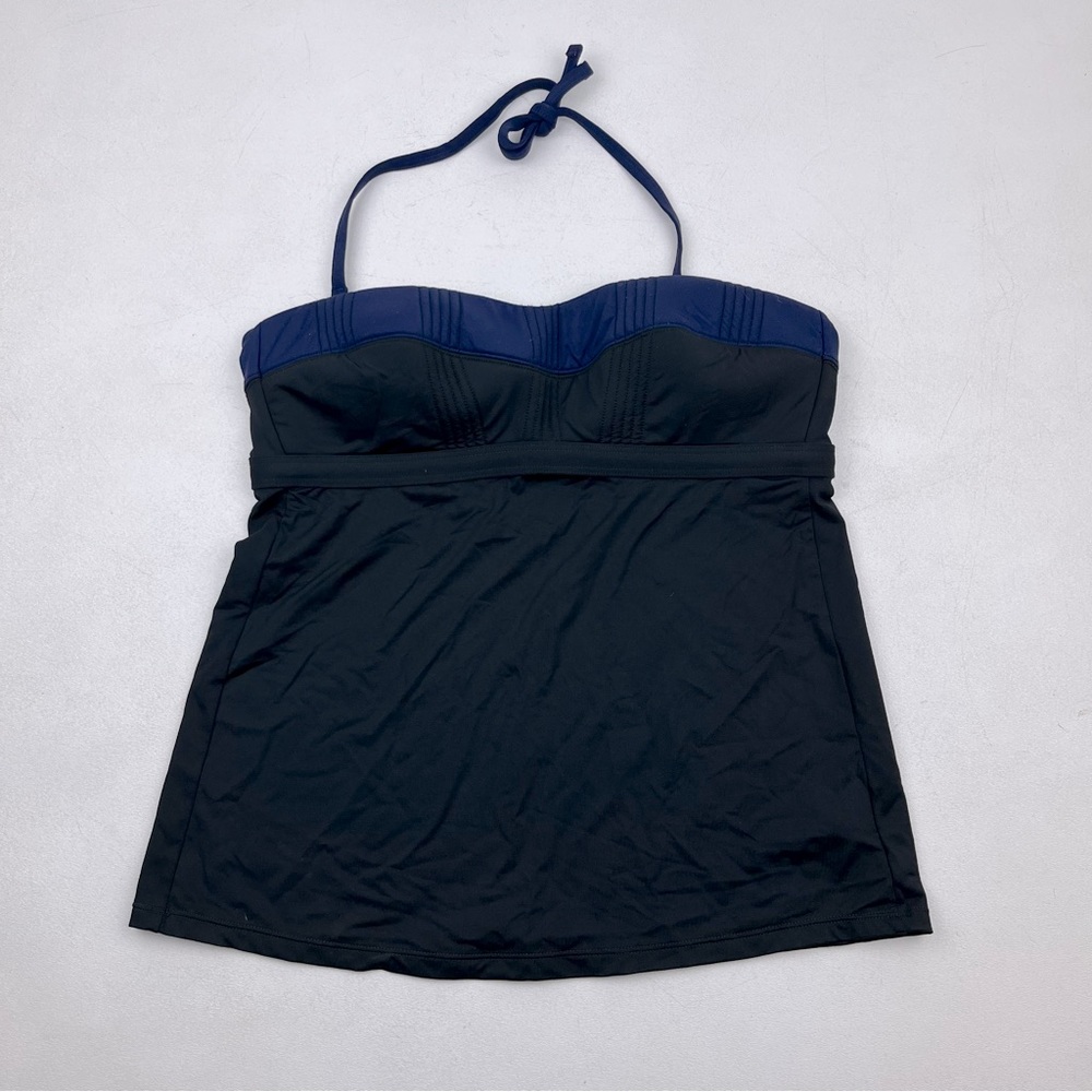 Athleta Tankini Textured Navy Blue Black